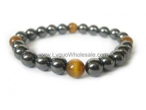 Hematite Stone Beaded Stretch Bracelet